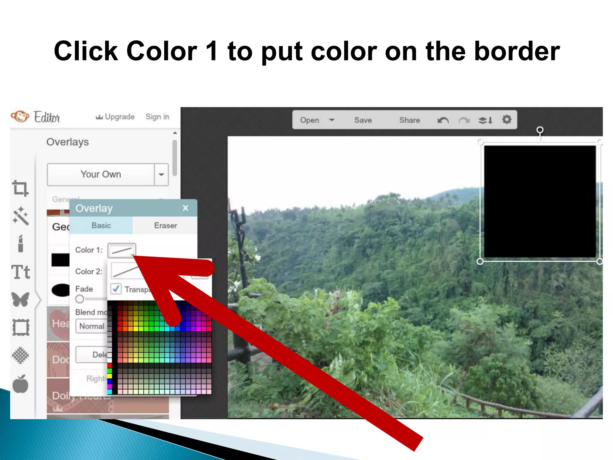 Click Color 1 to put color on the border
 