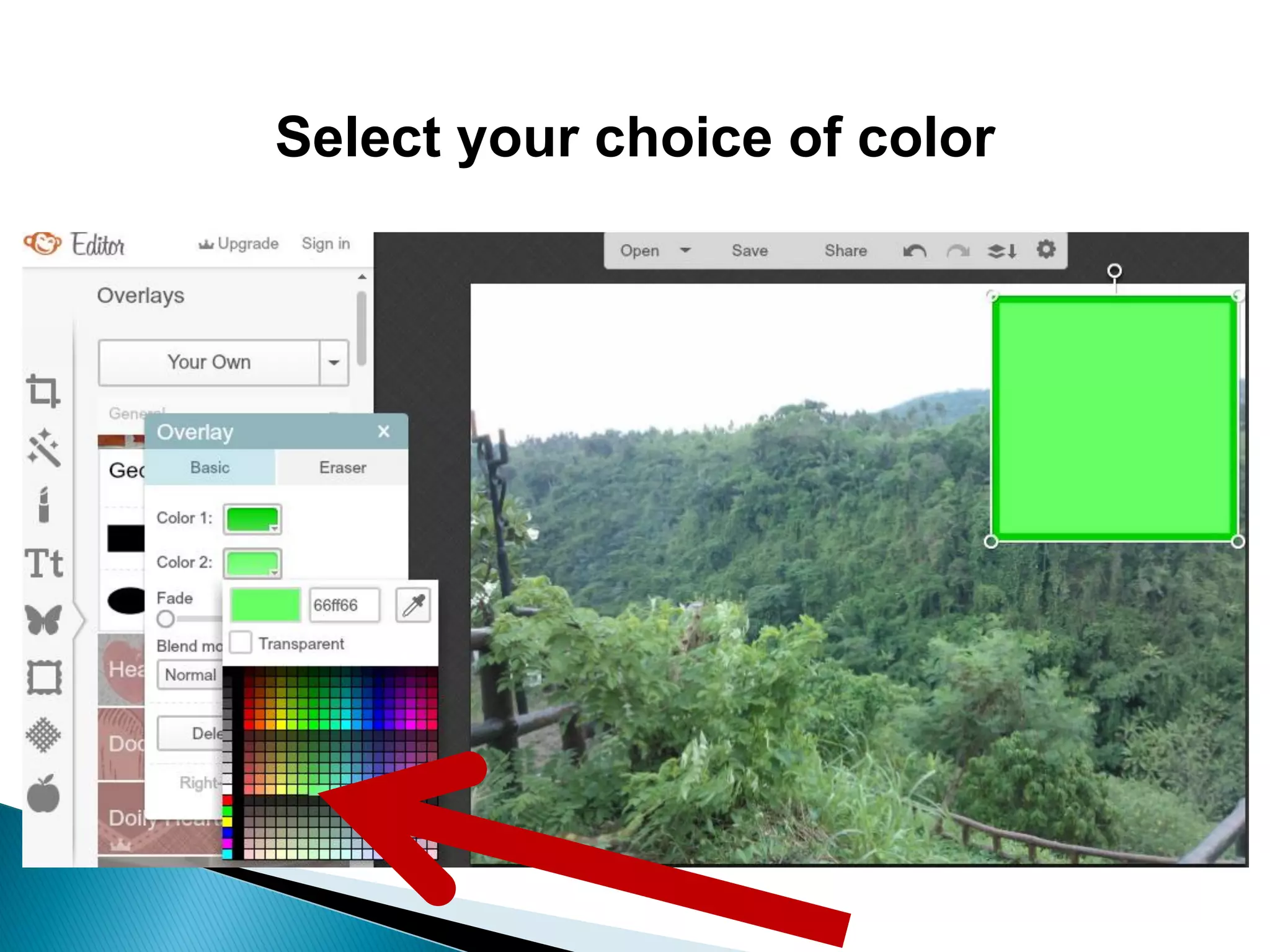 Select your choice of color
 