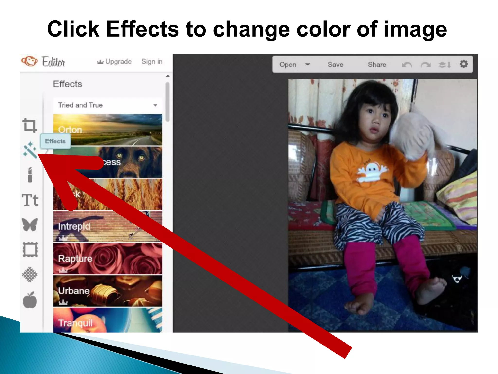 Click Effects to change color of image
 