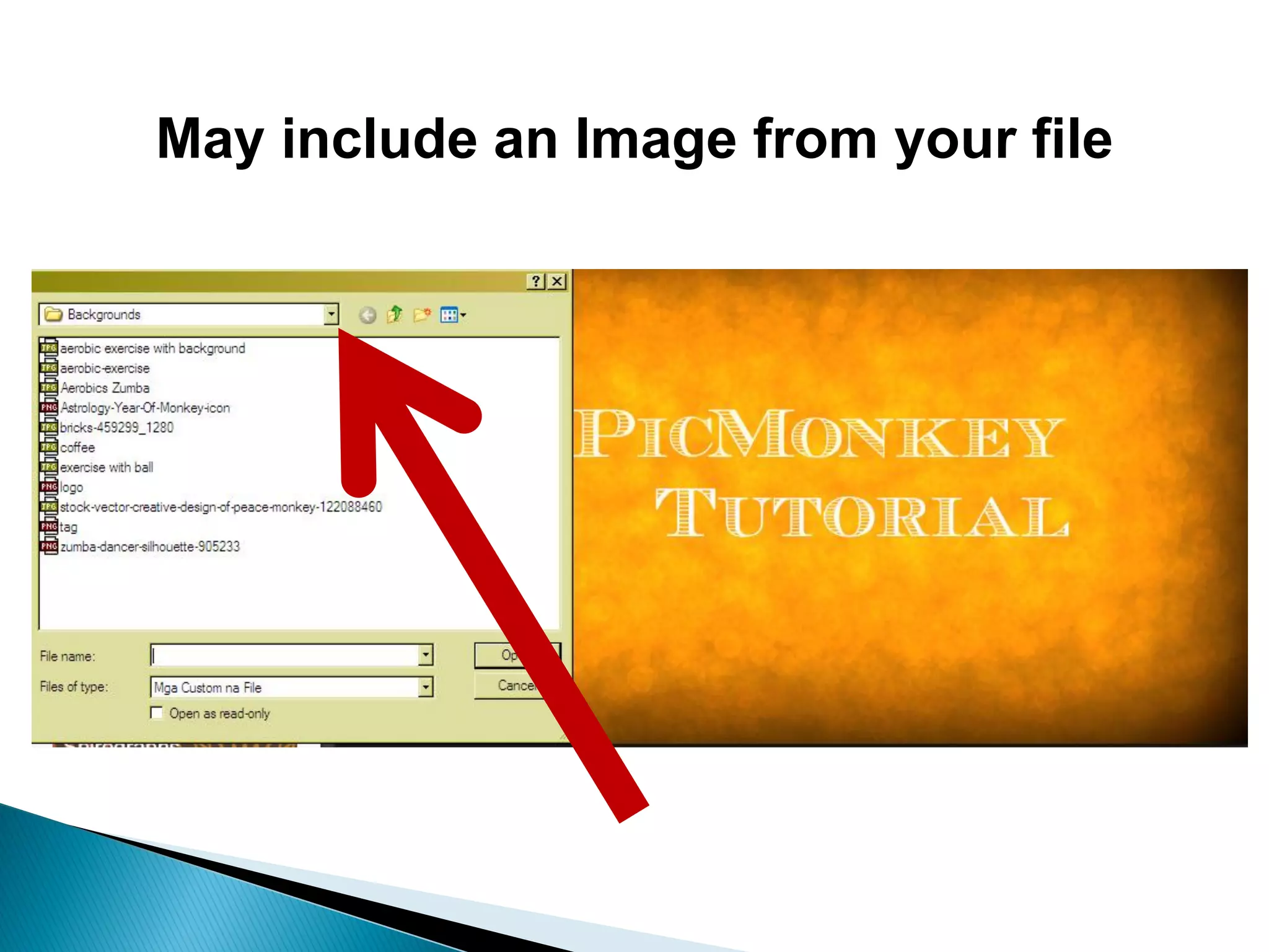 May include an Image from your file
 
