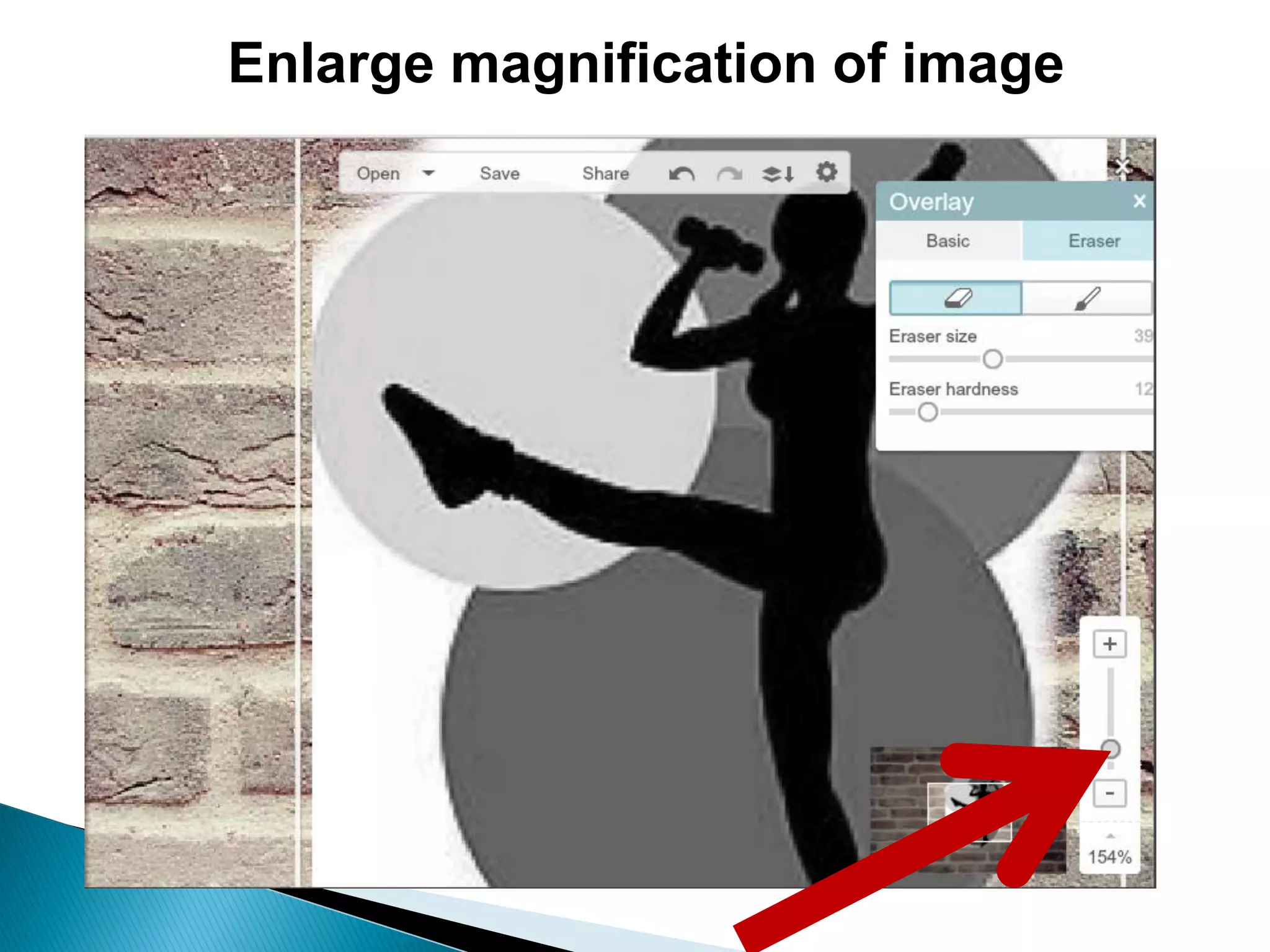 Enlarge magnification of image
 
