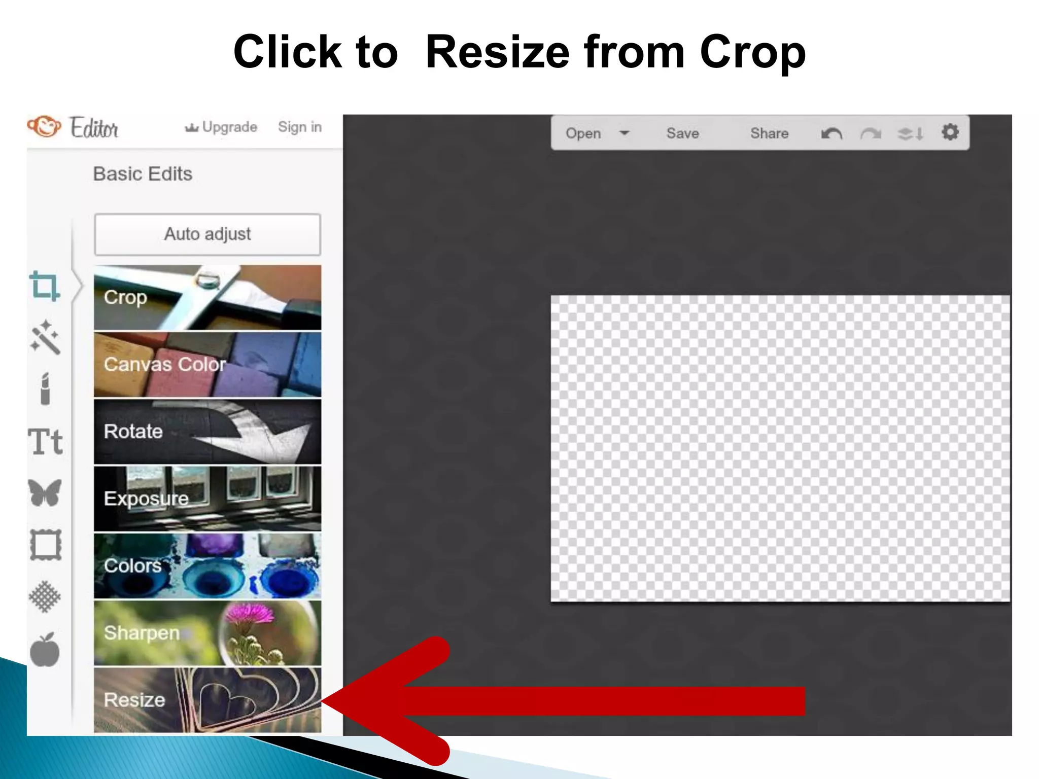 Click to Resize from Crop
 