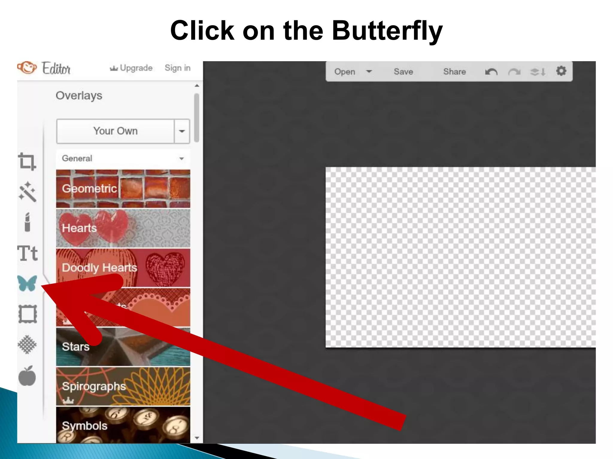Click on the Butterfly
 