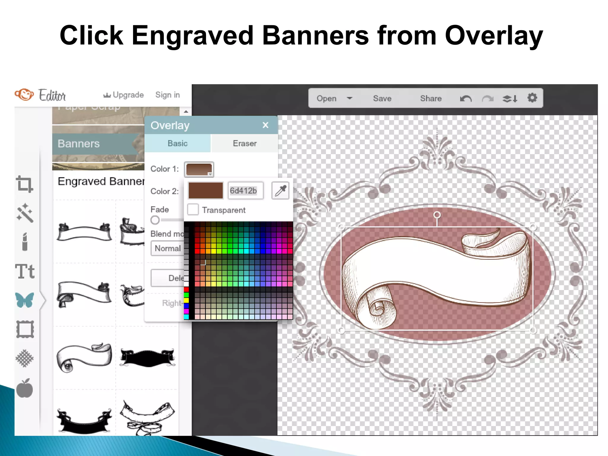 Click Engraved Banners from Overlay
 
