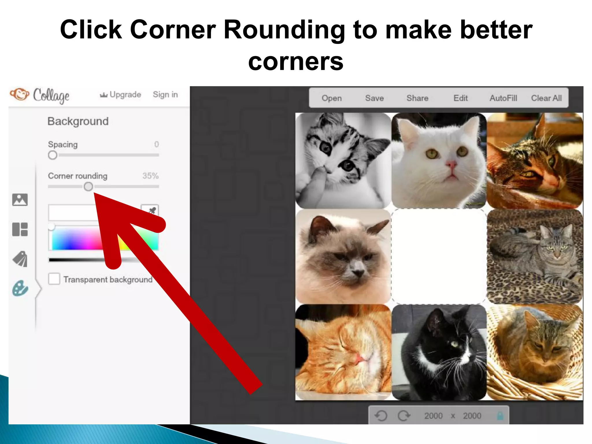 Click Corner Rounding to make better
corners
 
