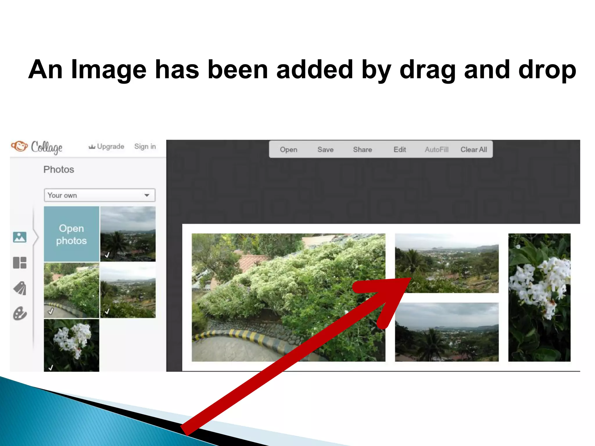 An Image has been added by drag and drop
 