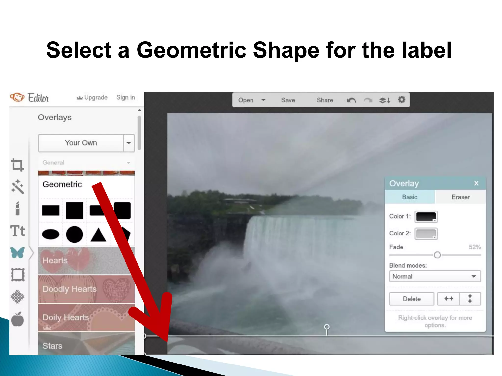 Select a Geometric Shape for the label
 