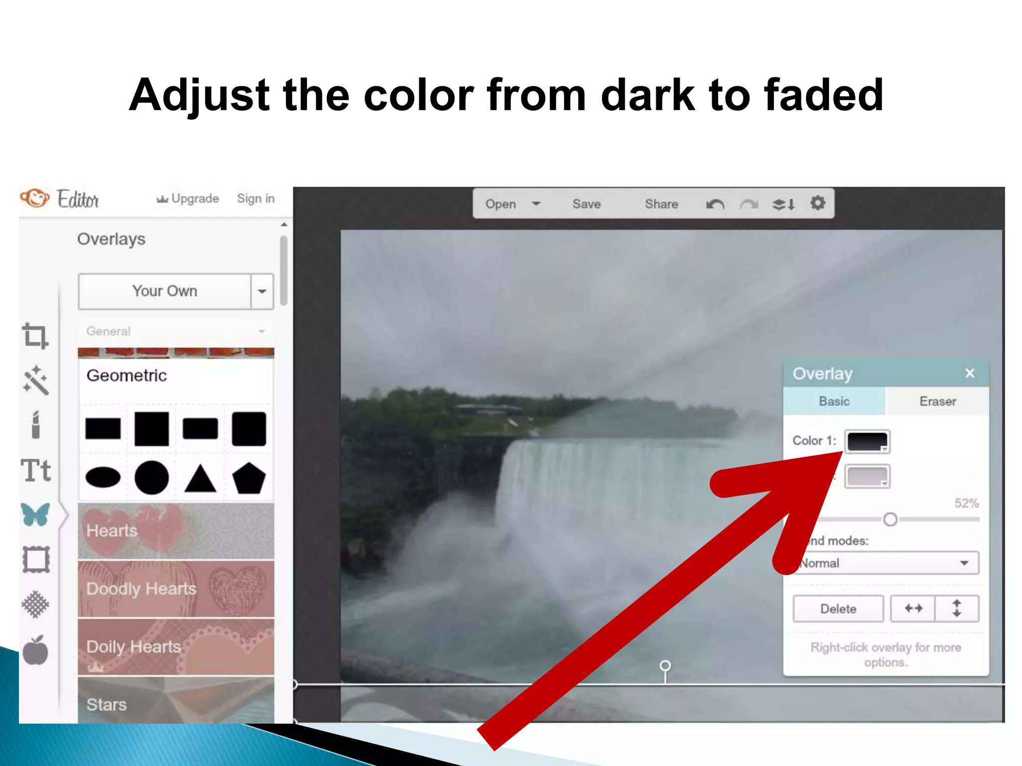 Adjust the color from dark to faded
 