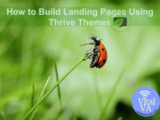 How to Build Landing Pages Using
Thrive Themes
 