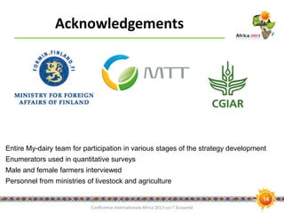 A strategy for mainstreaming gender: An example from a dairy feed value chain study in Kenya
