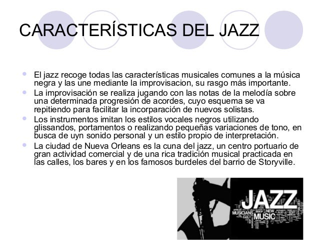 caracteristicas del jazz