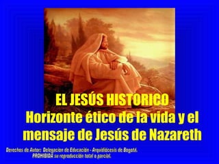 EL JESÚS HISTORICO
Horizonte ético de la vida y el
mensaje de Jesús de Nazareth
 
