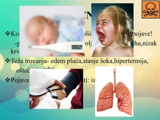 TOKSIČNOST
Konzumiranje prevelikih količina željeza-nuspojave!
-povraćanje,vrtoglavica,proljev,bolovi u trbuhu,nizak
krvni tlak
Teža trovanja- edem pluća,stanje šoka,hipertermija,
oštećenje SŽS,smrt
Pojava simptoma toksičnosti: iznad 40-45mg
 