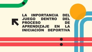 LA IMPORTANCIA DEL
JUEGO DENTRO DEL
PROCESO DE
APRENDIZAJE EN LA
INICIACIÓN DEPORTIVA
 