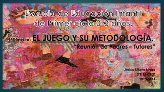 1º Trimestre :

EL JUEGO Y SU METODOLOGÍA.
“Reunión de Padres – Tutores”

Jésica Liliana López
2ºB E.I CEED
2013-2014

 