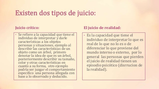 El juicio y raciocinio