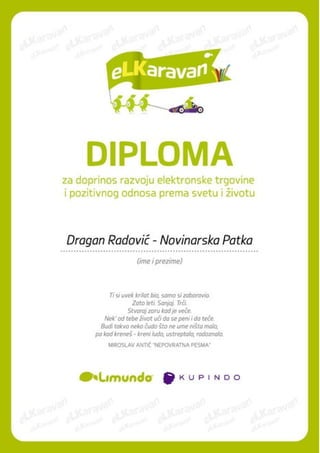 E l karavan diploma dragan rad