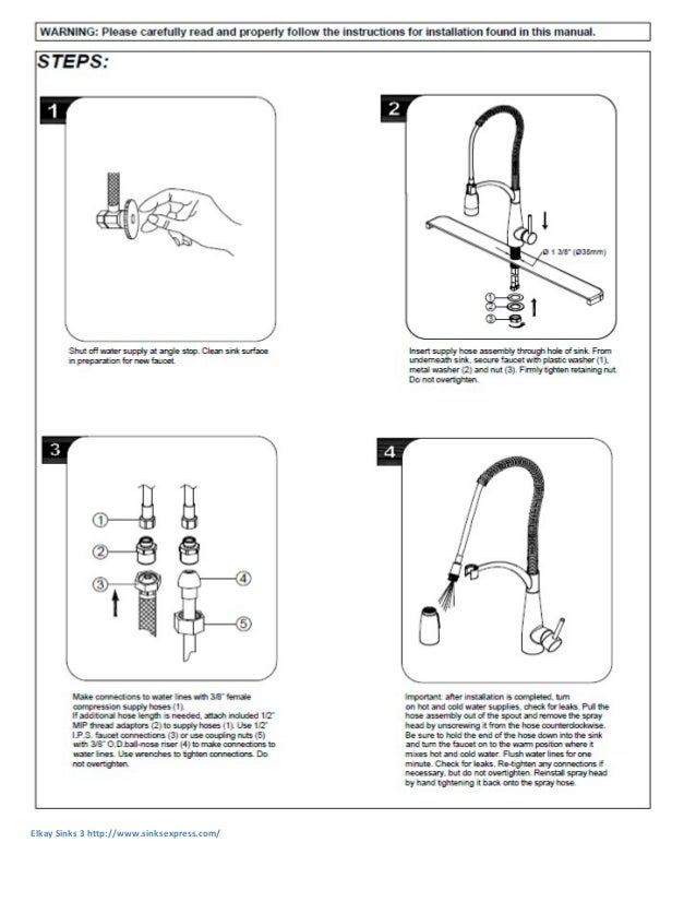 Elkay lkav4061 faucet installation owner's manual