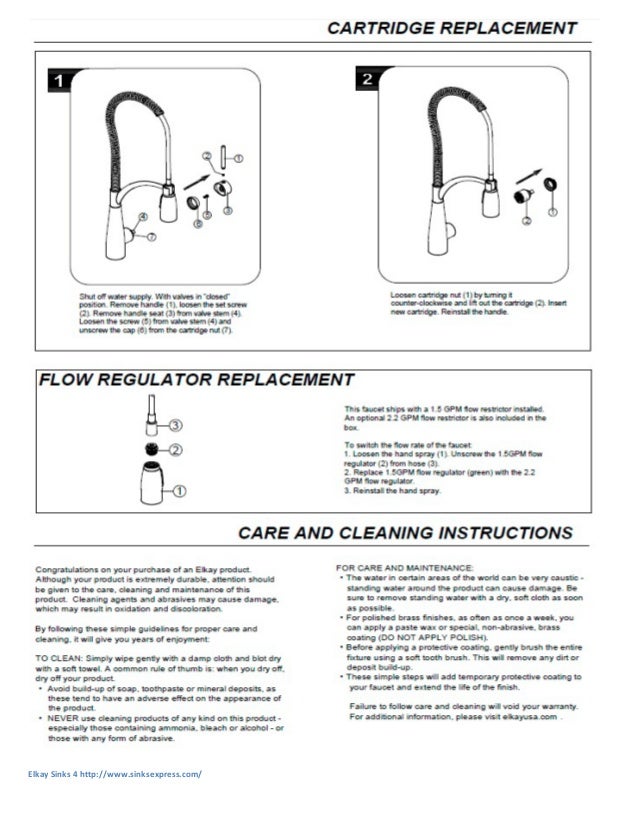 Elkay lkav4061 faucet installation owner's manual