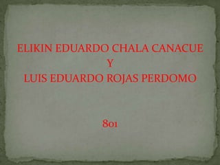 ELIKIN EDUARDO CHALA CANACUE
Y
LUIS EDUARDO ROJAS PERDOMO
801
 