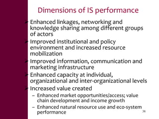 Value chains, innovation systems and action research:  From principles to practice 