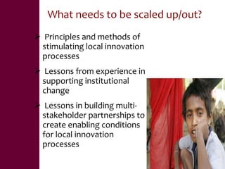 Value chains, innovation systems and action research:  From principles to practice 