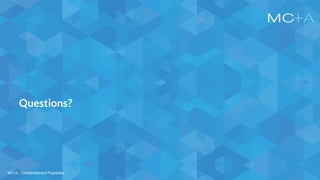 MC+A - Confidential and Proprietary
Questions?
MC+A - Confidential and Proprietary
 