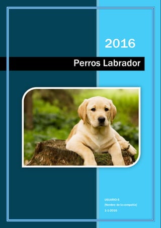 2016
USUARIO-5
[Nombre de la compañía]
1-1-2016
Perros Labrador
 