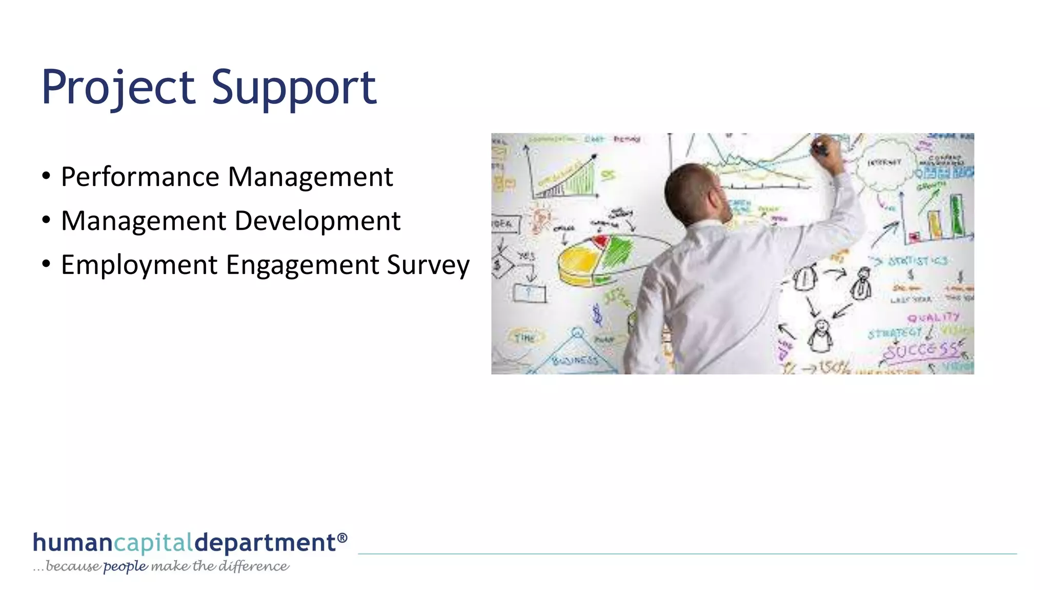 Project Support
• Performance Management
• Management Development
• Employment Engagement Survey
 