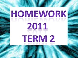 Homework 2011  term 2 