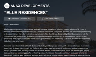 ELLE Residences at Dubai Islands – Anax Developments | PDF