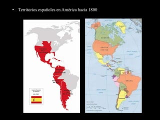 Territorios españoles en América hacia 1800