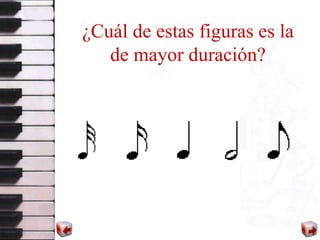 ¿Cuál de estas figuras es la de mayor duración? 
