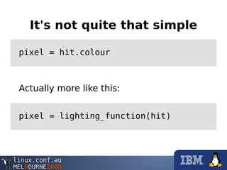 It's not quite that simple
pixel = hit.colour
Actually more like this:
pixel = lighting_function(hit)
 