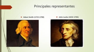 Principales representantes
 Adam Smith (1723-1790)  John Locke (1632-1704)
 