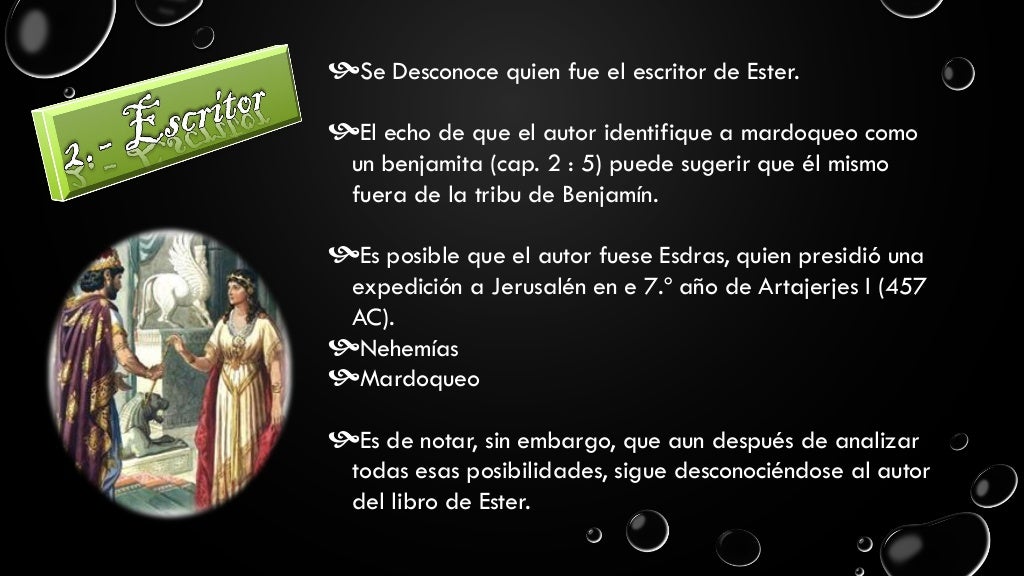 Informe de El libro de ester Informe de El libro de ester