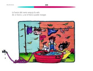 L i b r o d e l e c t u r a s 240 
La fuerza del viento empuja la vela 
de un barco, y así el barco puede navegar. 
 