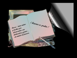Deseo :  tener metas y luchar por alcanzarlas con dedicación y ganas , sin miedo al fracaso. ¡ Querer es poder ! 