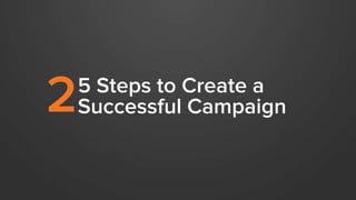 5 Steps to Create a
Successful Campaign2
 