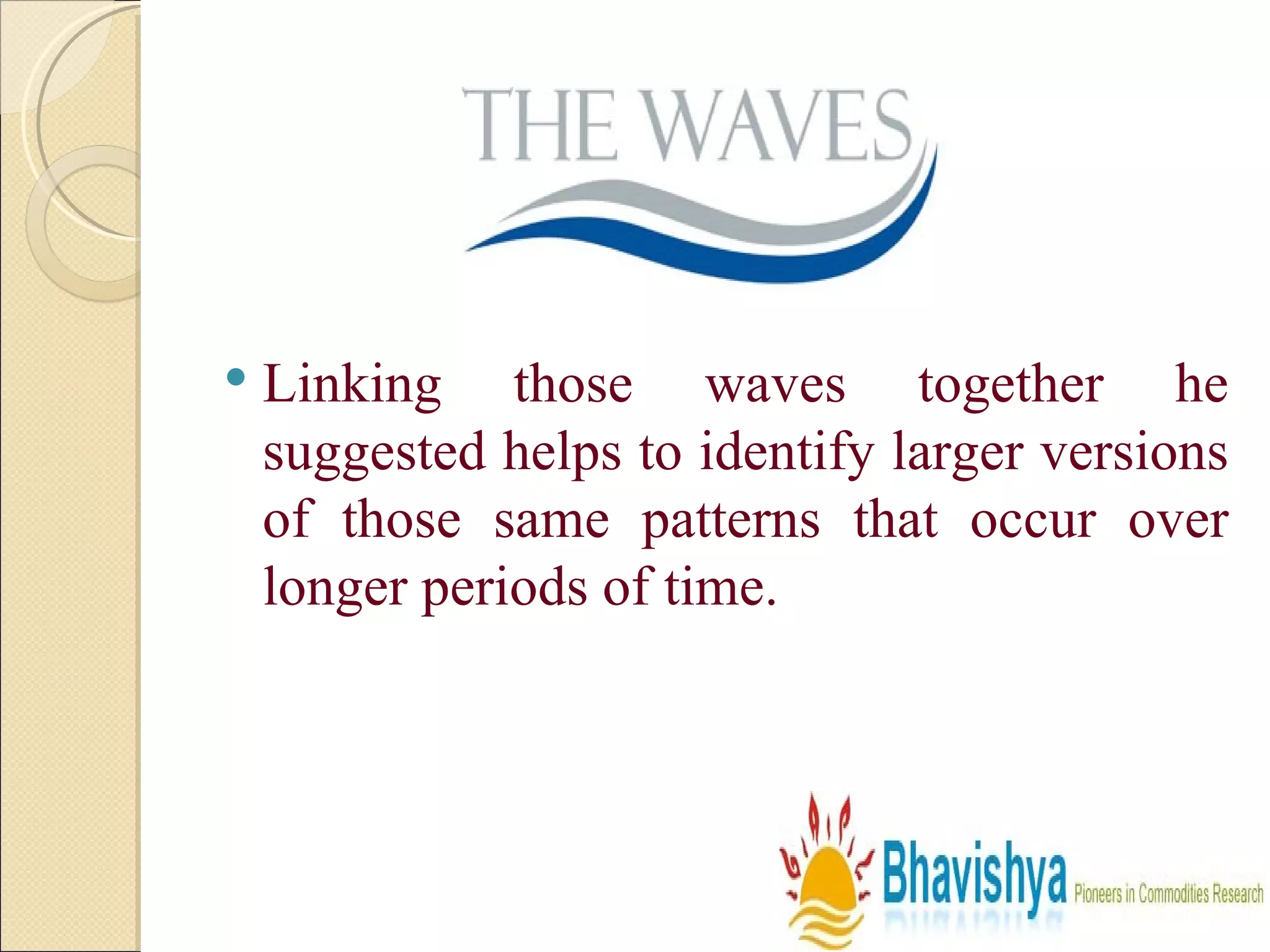 Linking those waves together he suggested helps to identify larger versions of those same patterns that occur over longer periods of time.  
