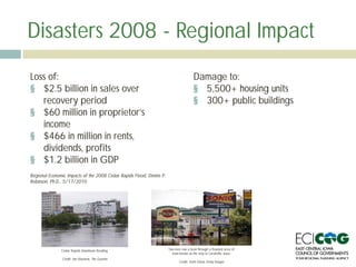 Disasters 2008 - Regional Impact
Cedar Rapids downtown flooding.
Credit: Jim Slosiarek, The Gazette
Two men row a boat thr...