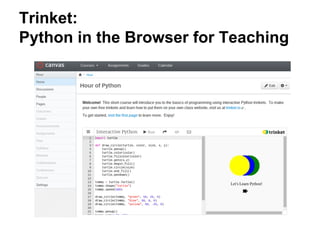 Trinket: 
Python in the Browser for Teaching 
 