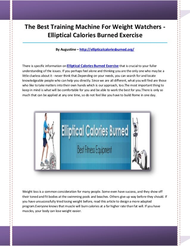 Elliptical calories burned exercise