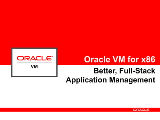 Oracle VM for x86
       Better, Full-Stack
Application Management
 