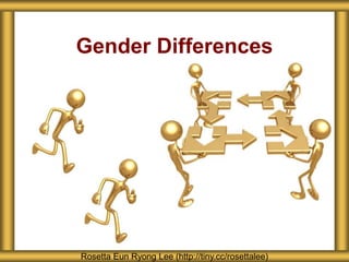 Gender Differences
Rosetta Eun Ryong Lee (http://tiny.cc/rosettalee)
 