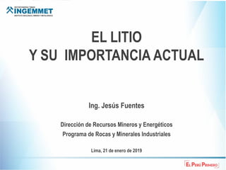El litio y su importancia actual PARA EL DESARROLLO | PDF