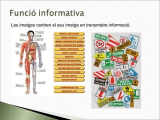 Les imatges centren el seu imatge en transmetre informació.
 