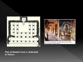 Plan of Badami Cave 3, dedicated
to Vishnu
 