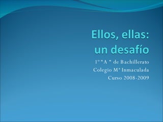 1º “A “ de Bachillerato Colegio Mª Inmaculada Curso 2008-2009 