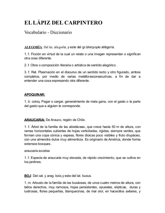 El lápiz del carpintero